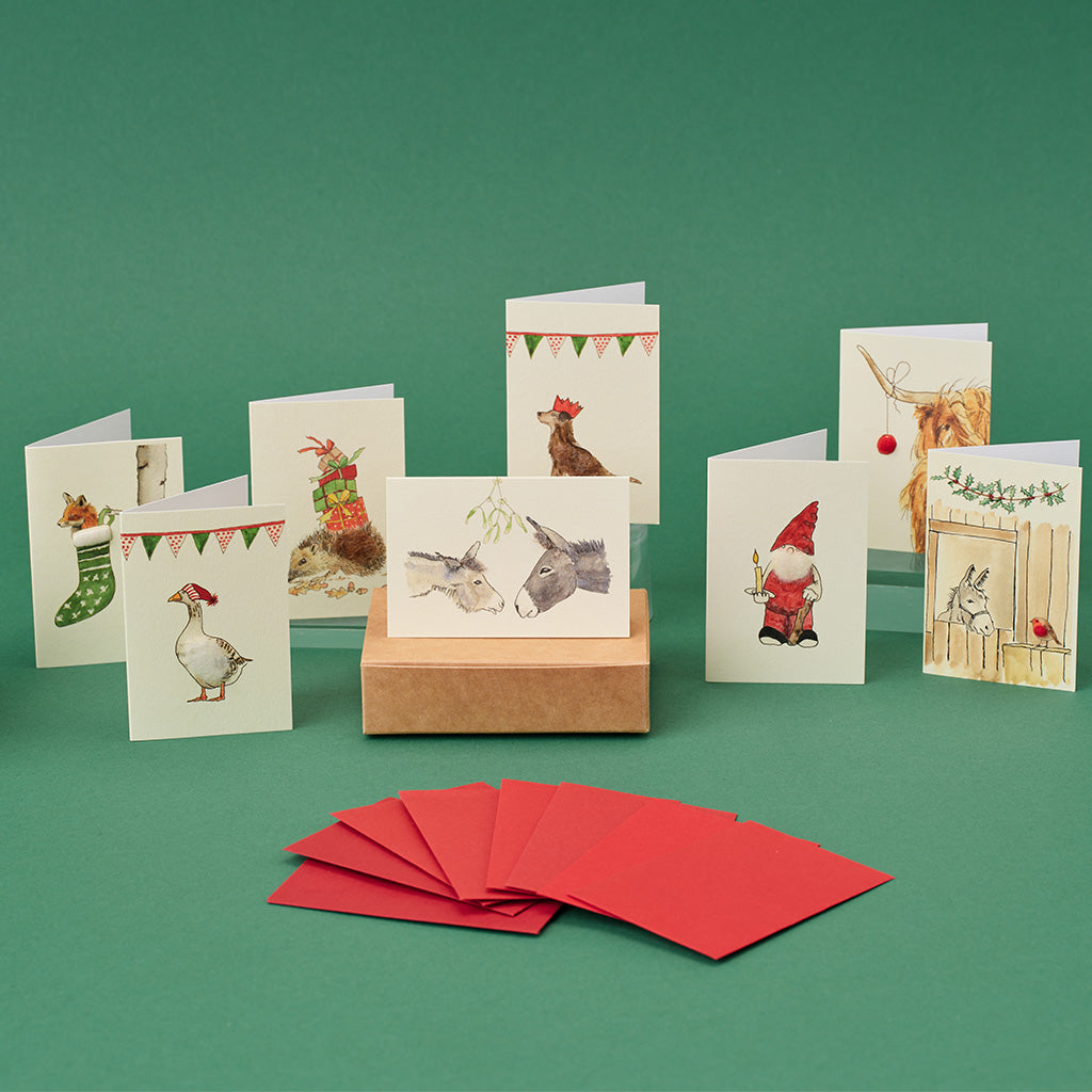 Boxed Collection of Mini Christmas bestselling cards - 8 cards