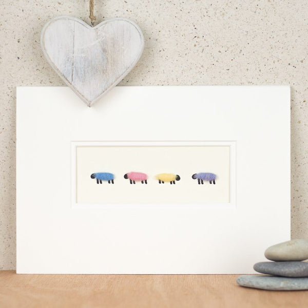 Pastel Coloured Sheep bespoke Print