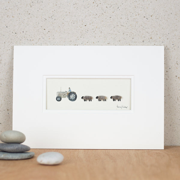 Sheep and Fergie tractor bespoke print