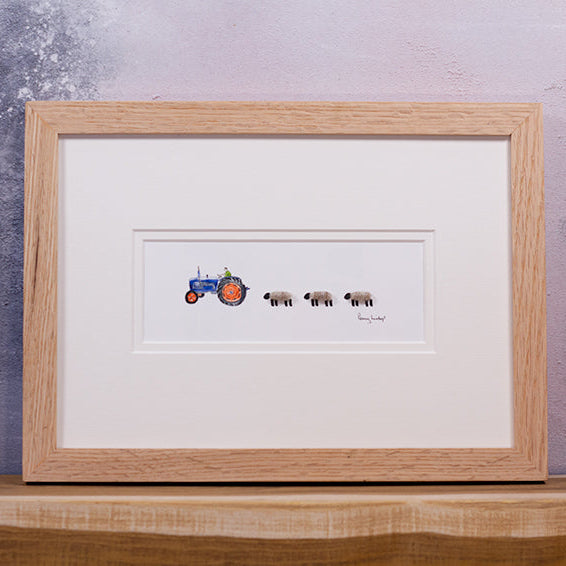 Sheep and Ford tractor bespoke print