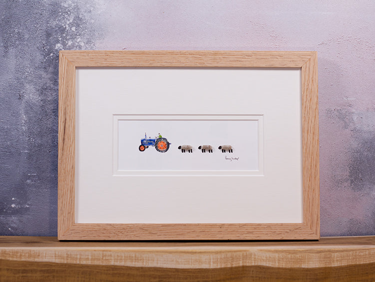 Sheep and Ford tractor bespoke print