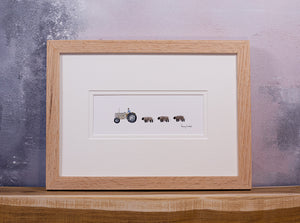 Sheep and Fergie tractor bespoke print