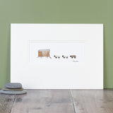 Sheep and shepherd's hut bespoke Print