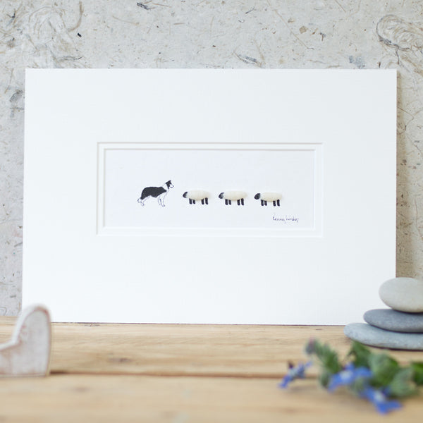 Collie and Sheep bespoke Print