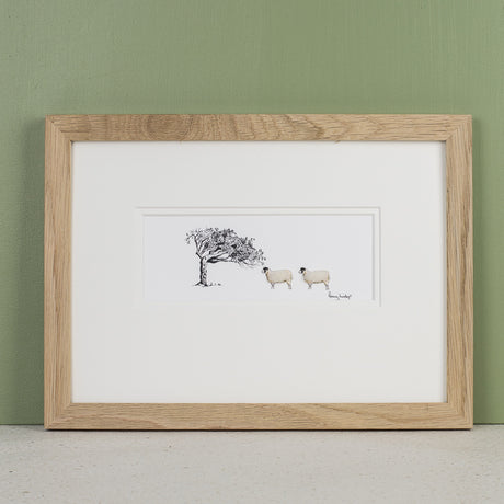Windswept tree and sheep bespoke Print
