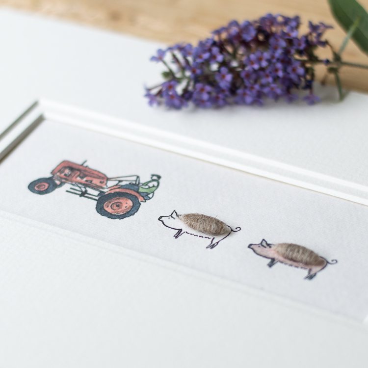 Pigs and vintage tractor bespoke picture