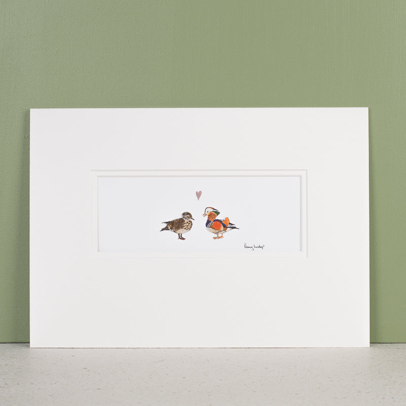 Duck bespoke Print - Mandarin Ducks in Love