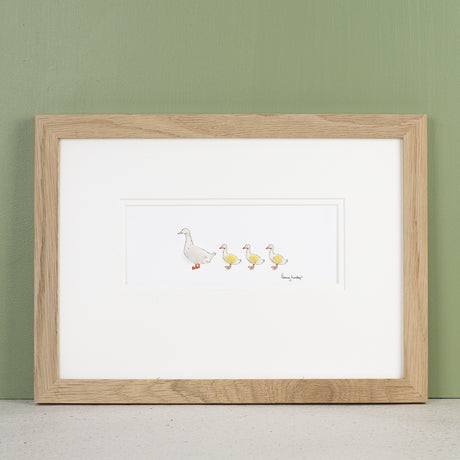 Duck bespoke Print - Aylesbury duck and ducklings