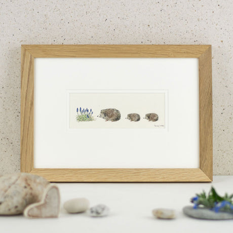 Hedgehogs and Flowers bespoke Print