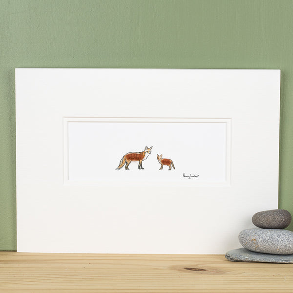 Fox and cub bespoke Print