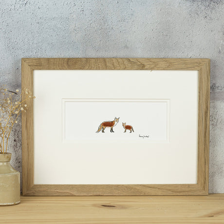 Fox and cub bespoke Print