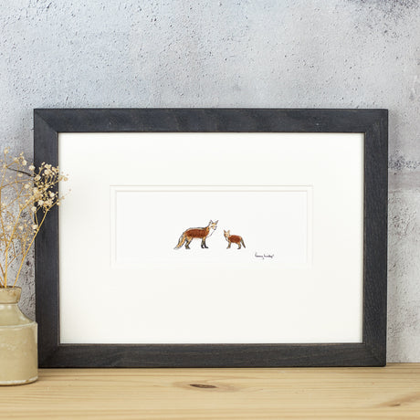 Fox and cub bespoke Print
