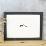 Fox and cub bespoke Print