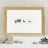 Pheasants and Land Rover bespoke Print