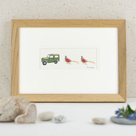Pheasants and Land Rover bespoke Print