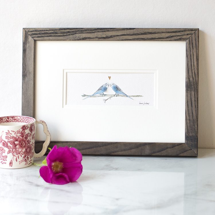 Budgies in Love bespoke Print