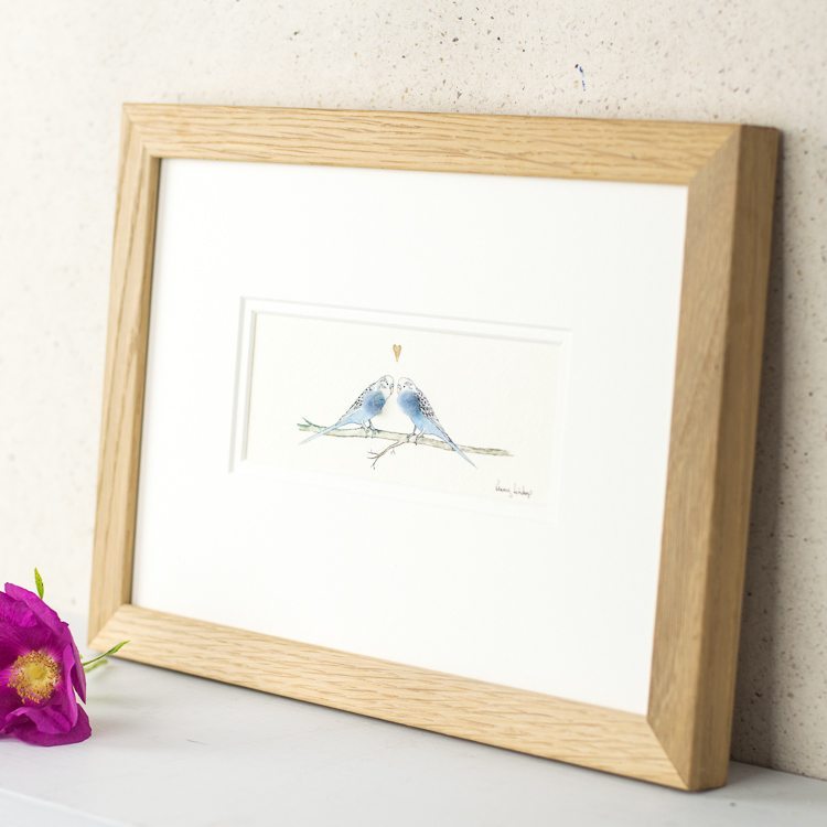 Budgies in Love bespoke Print