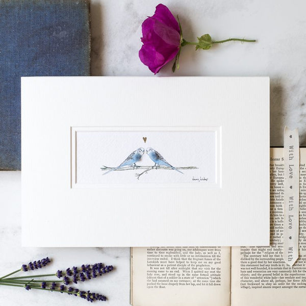 Budgies in Love bespoke Print