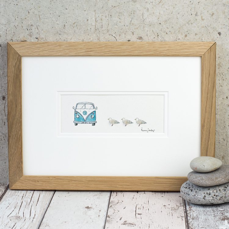 Seagulls & Campervan bespoke Print