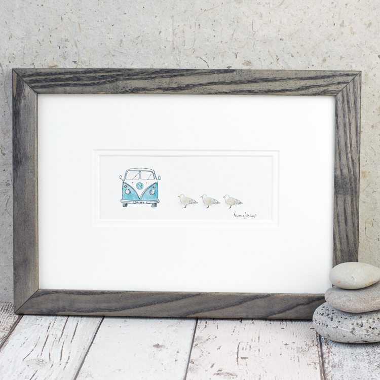 Seagulls & Campervan bespoke Print