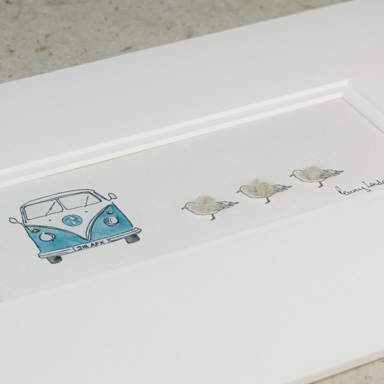 Seagulls & Campervan bespoke Print