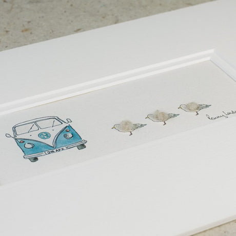 Seagulls & Campervan bespoke Print