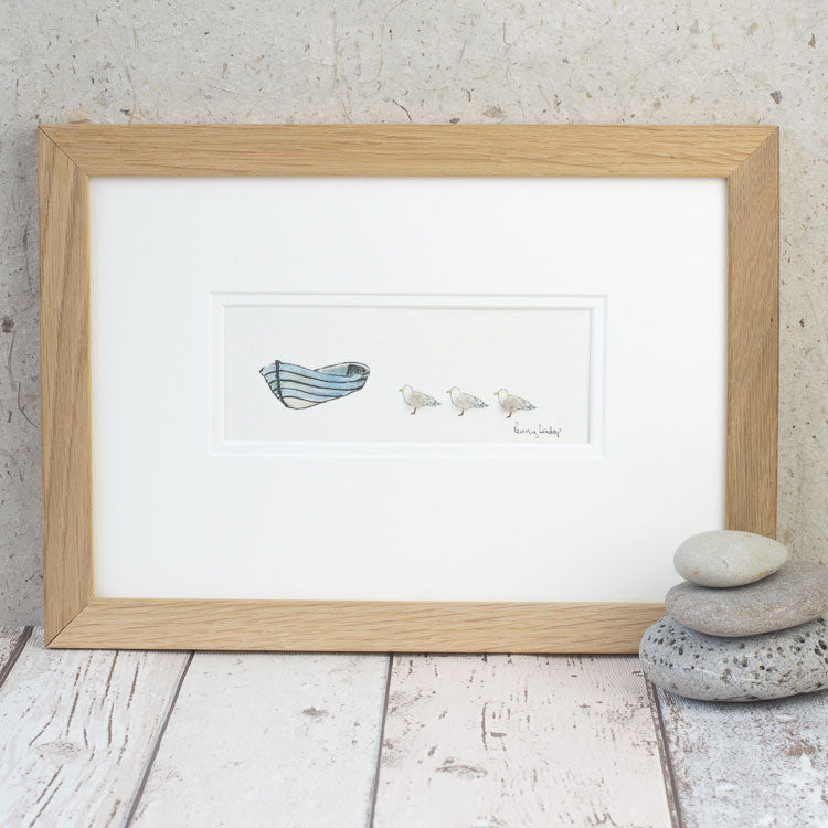 Seagulls & Fishing boat bespoke print