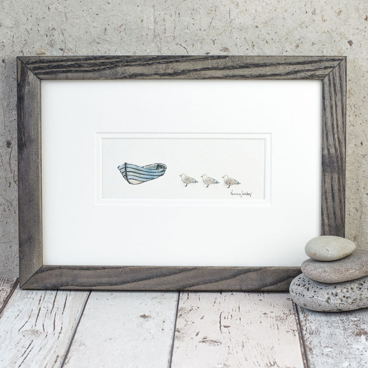 Seagulls & Fishing boat bespoke print