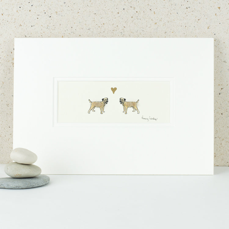 Border Terriers in love bespoke Print