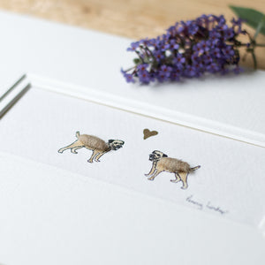 Border Terriers in love bespoke Print