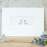 Rabbits in Love bespoke Print