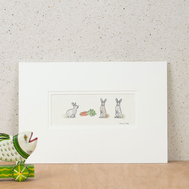 Rabbits & Carrot bespoke Print