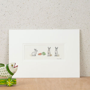 Rabbits & Carrot bespoke Print
