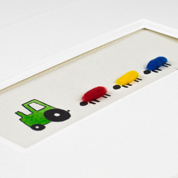 Nursery Tractor & Sheep bespoke Print - Green