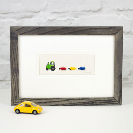 Nursery Tractor & Sheep bespoke Print - Green
