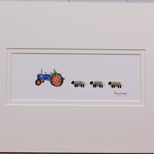 Sheep and Ford tractor bespoke print