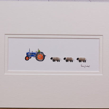 Sheep and Ford tractor bespoke print