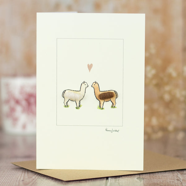 Alpacas in Love Card