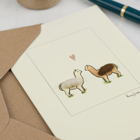 Alpacas in Love card