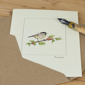 Coal Tit greetings card