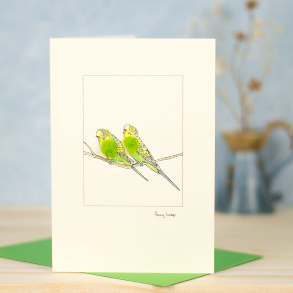 Budgies greetings card