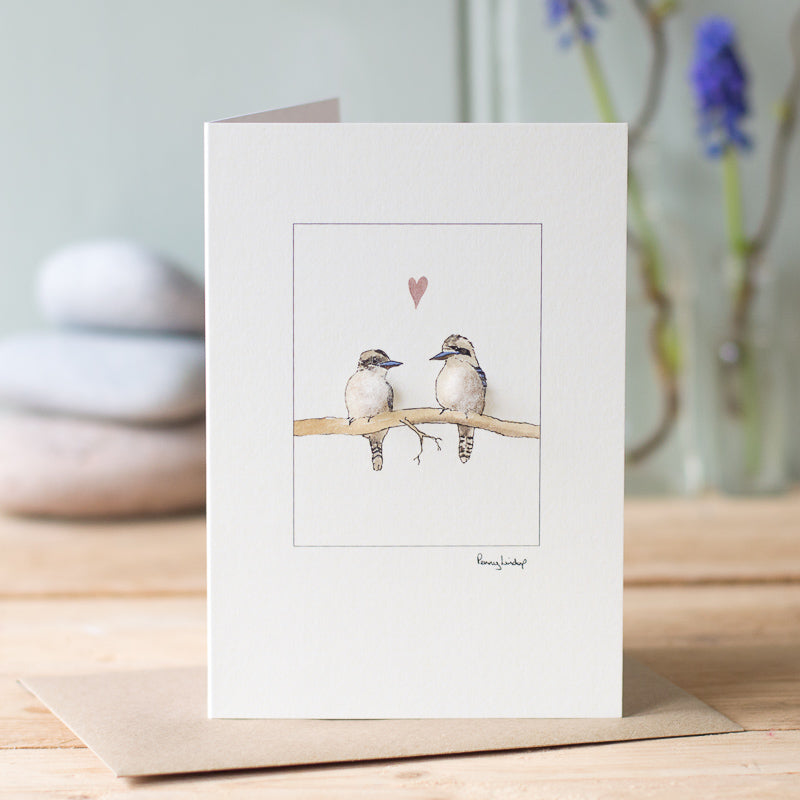 Kookaburras in Love greetings card