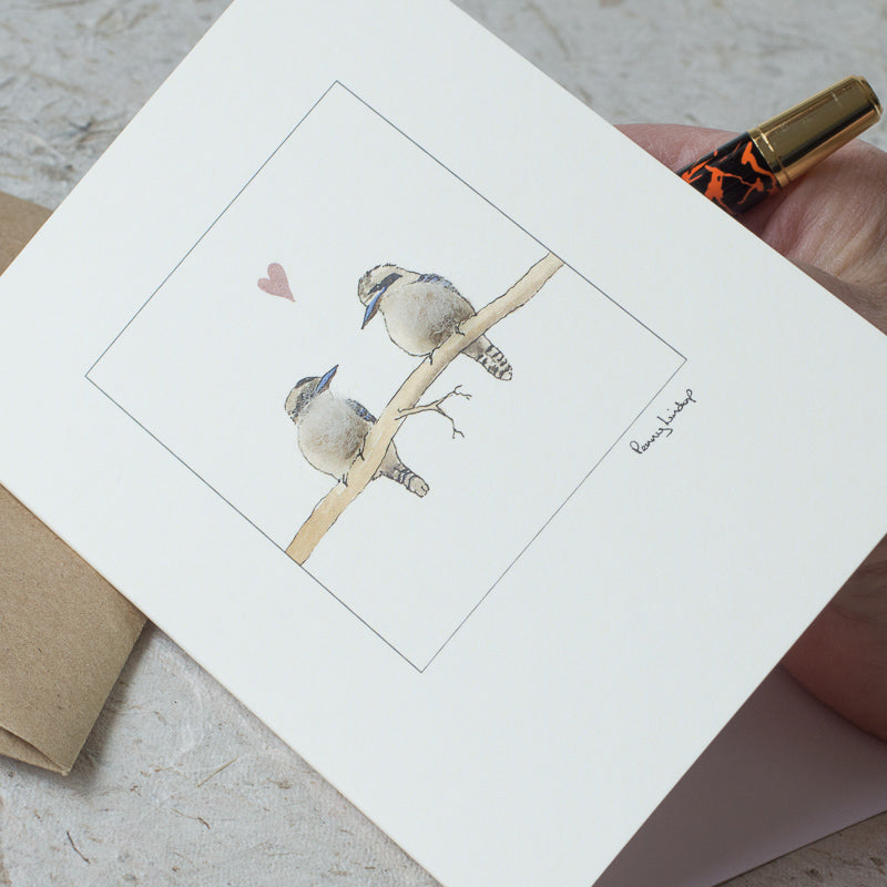 Kookaburras in Love greetings card