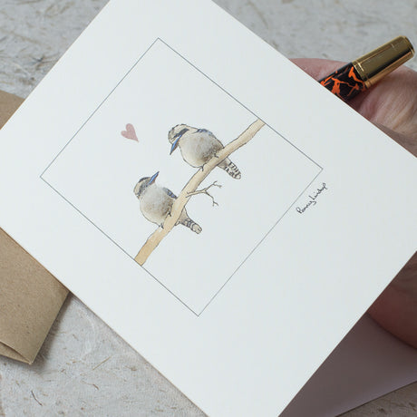 Kookaburras in Love greetings card