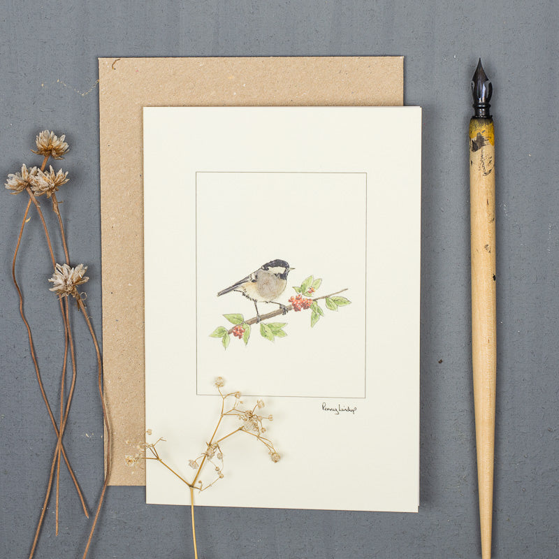 Coal Tit greetings card