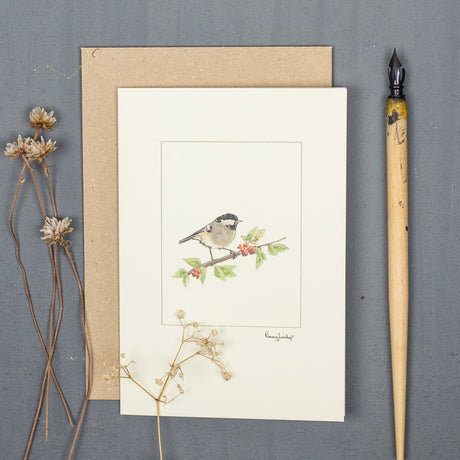 Coal Tit greetings card