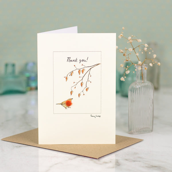 Robin Thank You greetings card