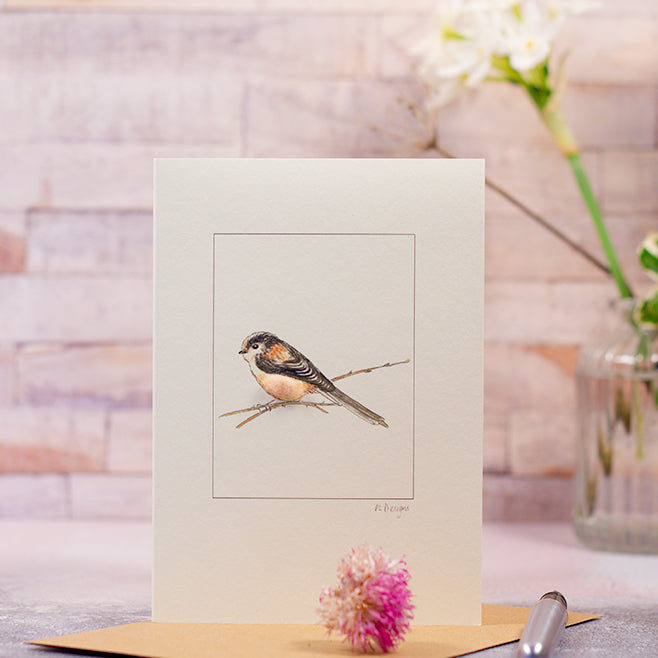 Long-Tailed Tit greetings card
