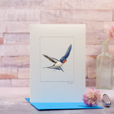 Swallow greetings card