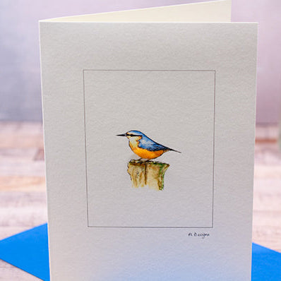Nuthatch bird greetings card